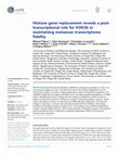 Research paper thumbnail of Histone gene replacement reveals a post- transcriptional role for H3K36 in maintaining metazoan transcriptome fidelity