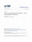 Research paper thumbnail of The Qualitative Report Cul-de-sacs and Narrative Data Analysis – A Less Than Straightforward Journey