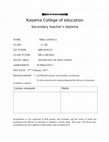 Research paper thumbnail of Kasama College of education