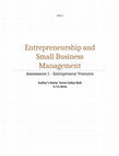 Research paper thumbnail of Entrepreneurship and Small Business Management – Entrepreneur Ventures