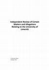 Research paper thumbnail of Independent Review of Certain Matters and Allegations Relating to the University of Limerick