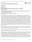 Research paper thumbnail of Review of Mariska Leunissen, From Natural Character to Moral Virtue in Aristotle (OUP, 2017)