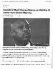 Research paper thumbnail of Saunders Must Change Stance on Carding at Tomorrow's Board Meeting