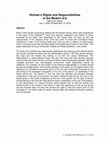 Research paper thumbnail of Women's Rights and Responsibilities in Islam in the Modern Era