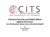 Research paper thumbnail of Chemical Security and Global Efforts Against Terrorism: Can the Nuclear Sector Act as the Role Model?