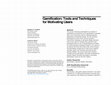 Research paper thumbnail of Gamification: Tools and Techniques for Motivating Users