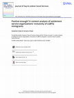 Research paper thumbnail of Positive Enough? A Content Analysis of Settlement Service Organizations' Inclusivity of LGBTQ Immigrants