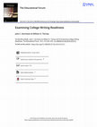 Research paper thumbnail of Examining college writing readiness