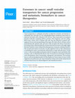 Research paper thumbnail of Exosomes in cancer: small vesicular transporters for cancer progression and metastasis, biomarkers in cancer therapeutics