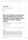 Research paper thumbnail of Livraghi Due usi di Ovidio a confronto in Cino da Pistoia