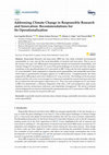 Research paper thumbnail of Addressing Climate Change in Responsible Research and Innovation: Recommendations for Its Operationalization