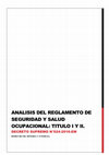 Research paper thumbnail of ANÁLISIS DEL REGLAMENTO DE SEGURIDAD Y SALUD OCUPACIONAL.