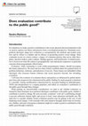 Research paper thumbnail of Does evaluation contribute to the public good?