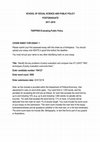 Research paper thumbnail of Public Policy - Identify the key problems of policy evaluation and compare how at least two techniques of policy evaluation overcome them.