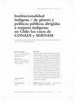 Research paper thumbnail of Institucionalidad indígena / de género y políticas públicas dirigidas a mujeres indígenas en Chile: los casos de CONADI y SERNAM