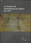 Research paper thumbnail of Lo statuto medievale della terra di Montebuono in Sabina. Appunti storico-giuridici [2011]