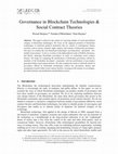 Research paper thumbnail of Governance in Blockchain Technologies & Social Contract Theories