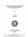 Research paper thumbnail of ANALISIS PENGARUH PENERAPAN SISTEM MANAJEMEN MUTU ISO 9001:2000 TERHADAP PENINGKATAN KINERJA PADA PT JASA RAHARJA (PERSERO) CABANG SUMATERA UTARA T E S I S Oleh CIPTA DHARMA 037019001/IM SEKOLAH PASCASARJANA UNIVERSITAS SUMATERA UTARA MEDAN 2007