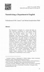 Research paper thumbnail of Narrativising a Department of English