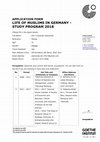 Research paper thumbnail of APPLICATION FORM LIFE OF MUSLIMS IN GERMANY - STUDY PROGRAM 2018