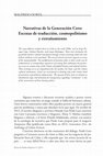 Research paper thumbnail of Narrativas de la Generación Cero: escenas de traducción, cosmopolitismo y  		extrañamiento [Generation Zero’s Narratives: Scenes on Translation,  Cosmopolitanism, and Strangeness] (Revista de Estudios Hispánicos 51.2, 2017: 349-68).