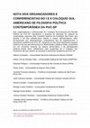 Research paper thumbnail of Nota dos organizadores e conferencistas do I e II Colóquio Sul-americano de Filosofia Política Contemporânea da PUC-SP