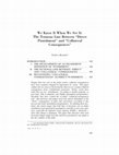 Research paper thumbnail of We Know It When We See It: The Tenuous Line Between “Direct Punishment” and “Collateral Consequences”