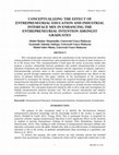 Research paper thumbnail of CONCEPTUALIZING THE EFFECT OF ENTREPRENEURIAL EDUCATION AND INDUSTRIAL INTERFACE MIX IN ENHANCING THE ENTREPRENEURIAL INTENTION AMONGST GRADUATES