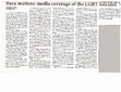 Research paper thumbnail of Race Matters: Media Coverage of the LGBT Suicides