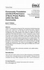 Research paper thumbnail of Community Translation and Oral Performance of Some Praise Psalms within the Zulu Community