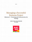 Research paper thumbnail of Managing a Successful Business Project – Just Eat