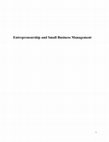 Research paper thumbnail of Entrepreneurship and Small Business Management