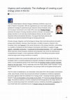 Research paper thumbnail of BLOG POST: Urgency and complexity: The challenge of creating a just energy union in the EU