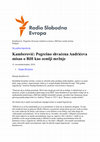 Research paper thumbnail of Kamberović: Pogrešno shvaćena Andrićeva misao o BiH kao zemlji mržnje