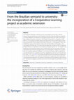 Research paper thumbnail of From the Brazilian semiarid to university: the incorporation of a Cooperative Learning project as academic extension