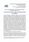 Research paper thumbnail of Luttes des classes et des classements dans les médias - Appel à communication