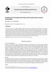 Research paper thumbnail of Comparison of Canada and Turkey 5th Grade Science Lesson Curriculum