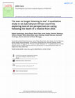 Research paper thumbnail of AIDS Care Psychological and Socio-medical Aspects of AIDS/HIV "He was no longer listening to me": A qualitative study in six Sub-Saharan African countries exploring next-of-kin perspectives on caring following the death of a relative from AIDS