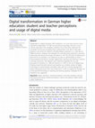 Research paper thumbnail of Digital transformation in German higher education: student and teacher perceptions and usage of digital media