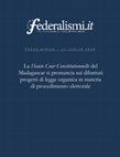 Research paper thumbnail of La Haute Cour constitutionnelle del Madagascar si pronuncia sui dibattuti progetti di legge organica in materia di procedimento elettorale