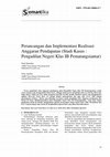 Research paper thumbnail of Perancangan dan Implementasi Realisasi Anggaran Pendapatan (Studi Kasus : Pengadilan Negeri Klas IB Pematangsiantar)