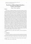 Research paper thumbnail of Weak Form of Efficient Market Hypothesis – Evidence from Pakistan