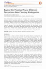 Research paper thumbnail of Beyond the Preschool Years: Children’s Perceptions About Starting Kindergarten