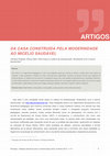 Research paper thumbnail of DA CASA CONSTRUÍDA PELA MODERNIDADE AO MICÉLIO SAUDÁVEL