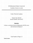 Research paper thumbnail of International Baccalaureate (IB) Mathematical Studies Coursework: Is there a correlation between Mathematics IGCSE scores and emotional intelligence?