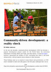 Research paper thumbnail of Community-driven development: a reality check