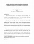 Research paper thumbnail of ANALISIS MENGGAGAS  SANKSI ATAS TINDAKAN CONSTITUTION DISOBEDIENCE TERHADAP PUTUSAN MAHKAMAH KONSTITUSI