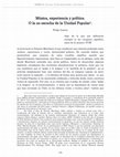 Research paper thumbnail of Música, experiencia y política. O la no escucha de la Unidad Popular