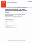 Research paper thumbnail of Educating for inquisitiveness: A case against exemplarism for intellectual character education