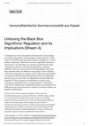 Research paper thumbnail of unboxing the black box algorithmic regulation and its implications @summerschool herr*krit uni kassel